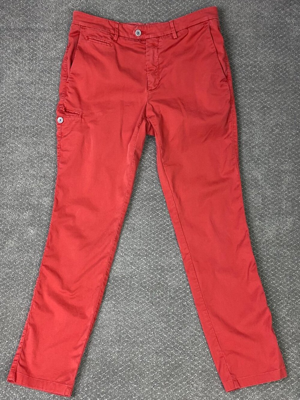 Teleria Zed Dyed Touch Chino Pants Mens 36 Measures 34x31 Red Cotton Italy